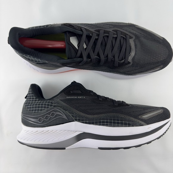 Saucony Endorphin Shift 2 Men's Running Shoes Size 10.5 Black White Red - Picture 4 of 9